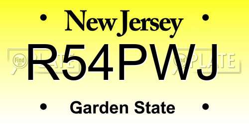 R54PWJ New Jersey License Plate