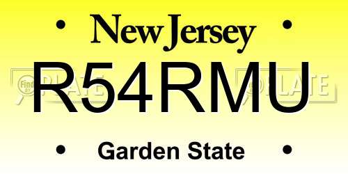 R54RMU New Jersey License Plate