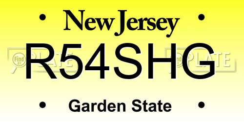 R54SHG New Jersey License Plate