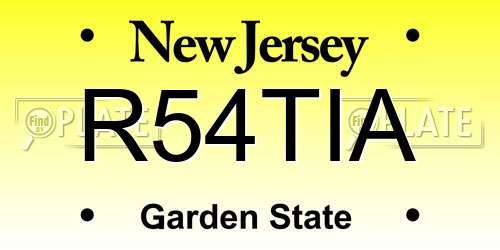R54TIA New Jersey License Plate