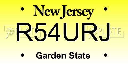 R54URJ New Jersey License Plate