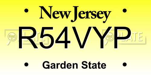 R54VYP New Jersey License Plate
