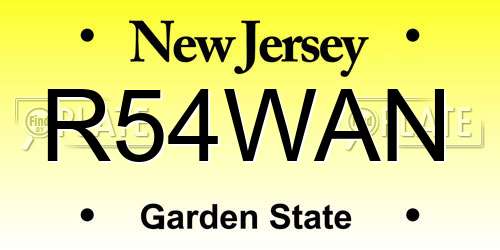 R54WAN New Jersey License Plate