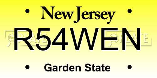 R54WEN New Jersey License Plate