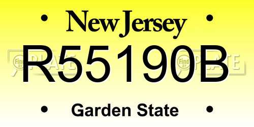 R55190B New Jersey License Plate