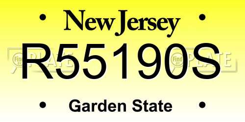 R55190S New Jersey License Plate