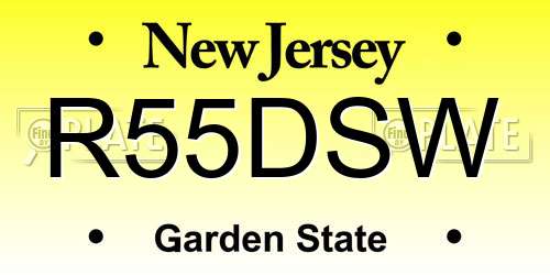 R55DSW New Jersey License Plate