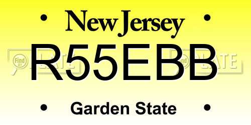 R55EBB New Jersey License Plate