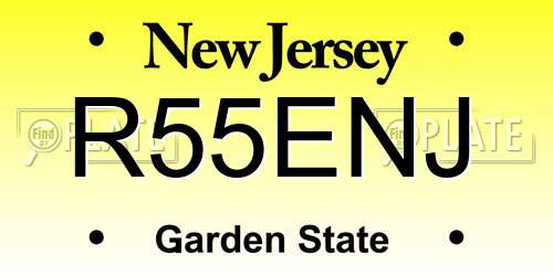 R55ENJ New Jersey License Plate