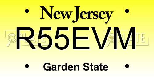 R55EVM New Jersey License Plate
