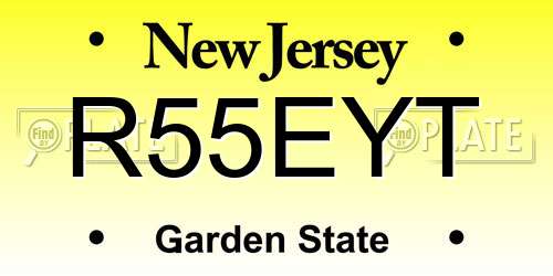 R55EYT New Jersey License Plate