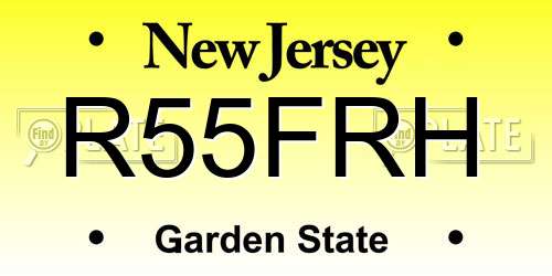 R55FRH New Jersey License Plate