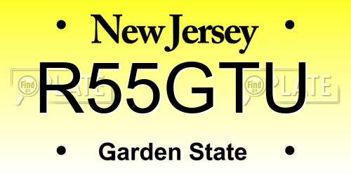 R55GTU New Jersey License Plate
