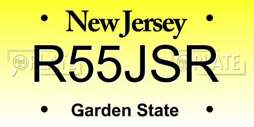 R55JSR New Jersey License Plate