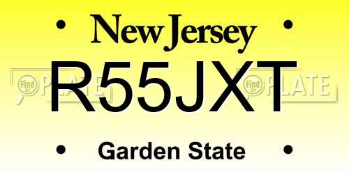 R55JXT New Jersey License Plate