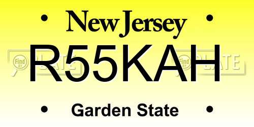 R55KAH New Jersey License Plate