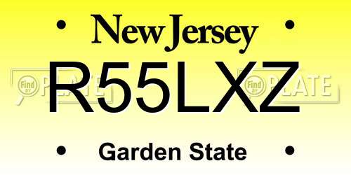 R55LXZ New Jersey License Plate