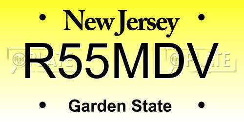 R55MDV New Jersey License Plate