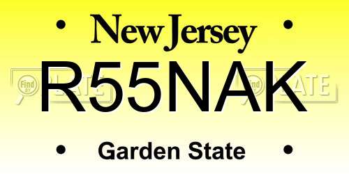 R55NAK New Jersey License Plate