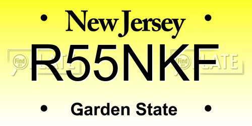 R55NKF New Jersey License Plate