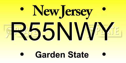 R55NWY New Jersey License Plate