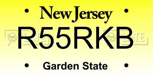 R55RKB New Jersey License Plate