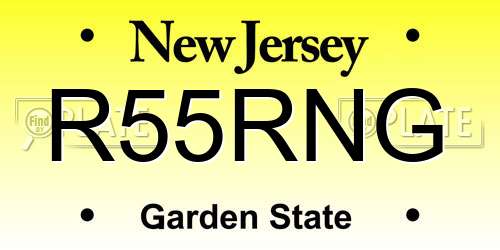 R55RNG New Jersey License Plate