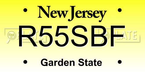 R55SBF New Jersey License Plate