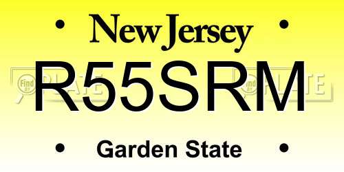 R55SRM New Jersey License Plate