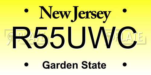 R55UWC New Jersey License Plate