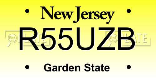 R55UZB New Jersey License Plate
