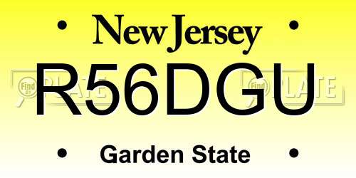 R56DGU New Jersey License Plate