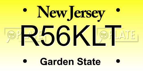 R56KLT New Jersey License Plate