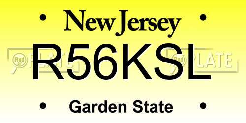 R56KSL New Jersey License Plate