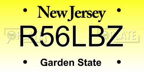 R56LBZ New Jersey License Plate