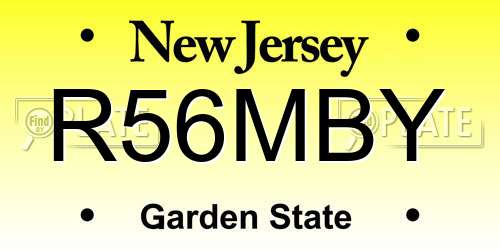R56MBY New Jersey License Plate