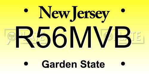 R56MVB New Jersey License Plate