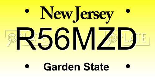 R56MZD New Jersey License Plate