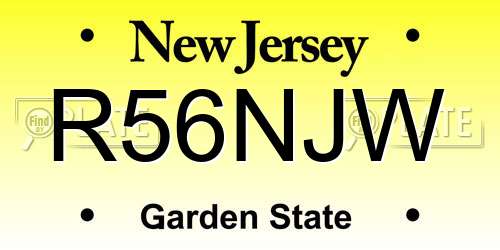 R56NJW New Jersey License Plate