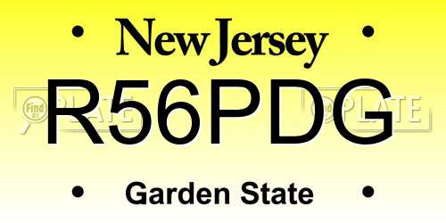 R56PDG New Jersey License Plate