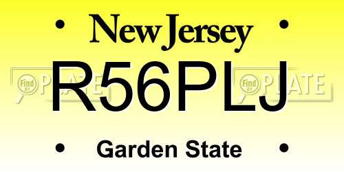 R56PLJ New Jersey License Plate