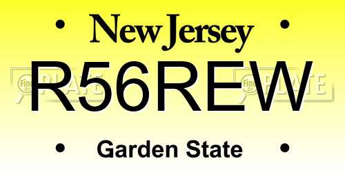R56REW New Jersey License Plate