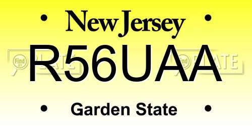 R56UAA New Jersey License Plate