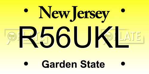 R56UKL New Jersey License Plate