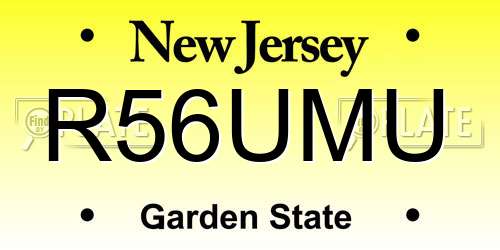 R56UMU New Jersey License Plate