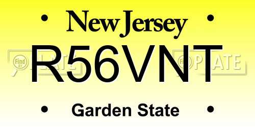 R56VNT New Jersey License Plate