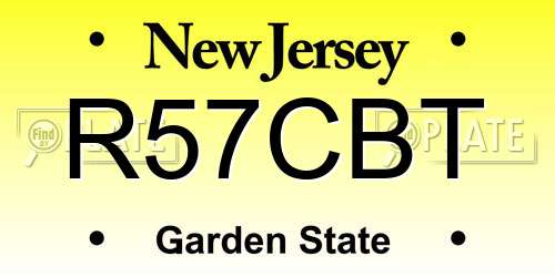 R57CBT New Jersey License Plate