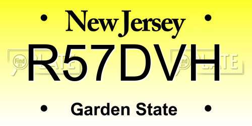 R57DVH New Jersey License Plate