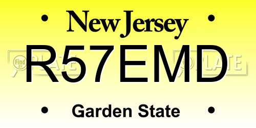R57EMD New Jersey License Plate