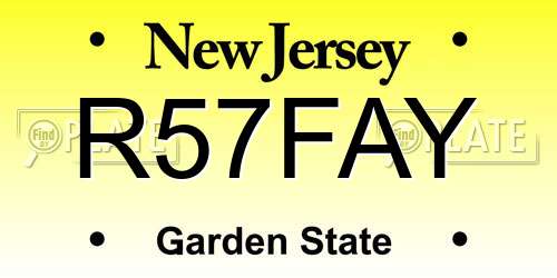 R57FAY New Jersey License Plate
